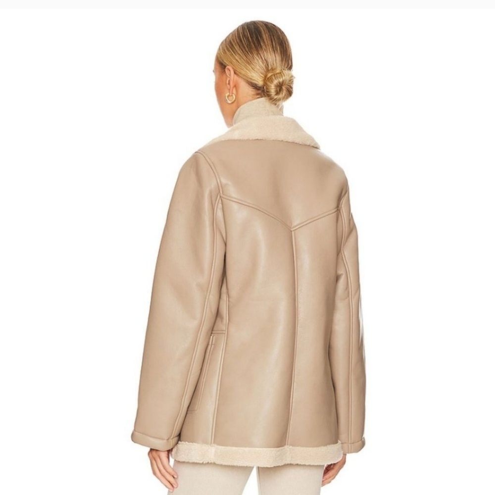 ASTR the Label NWOT Francine Faux Leather Shearling Jacket Size Large - Picture 2 of 9